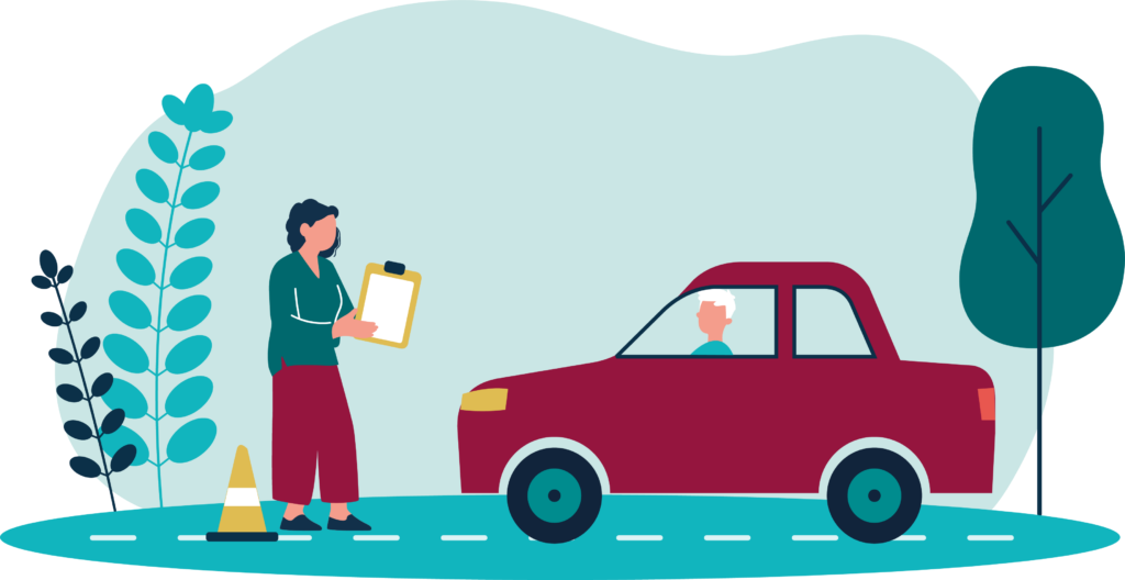 graphic displaying clearsky ot driving assessment service